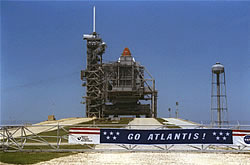 Shuttle on the launch pad